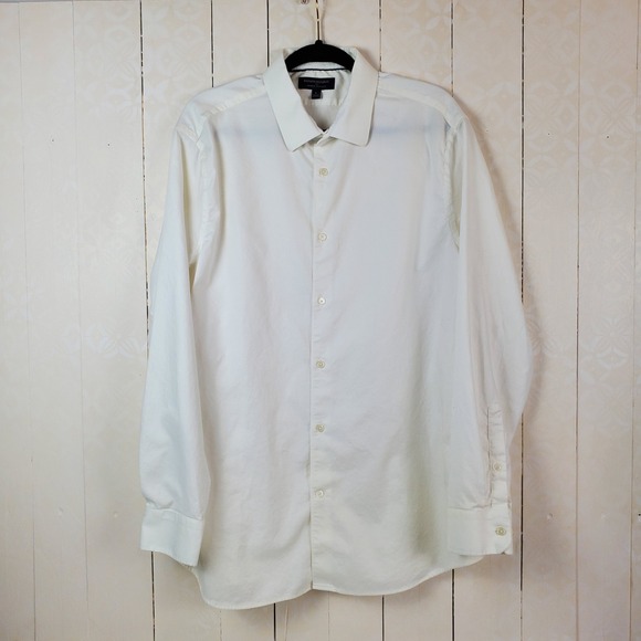 Banana Republic Other - Banana Republic Mens Wrinkle Resistant Shirt Winter White Cream Large L Long Slv